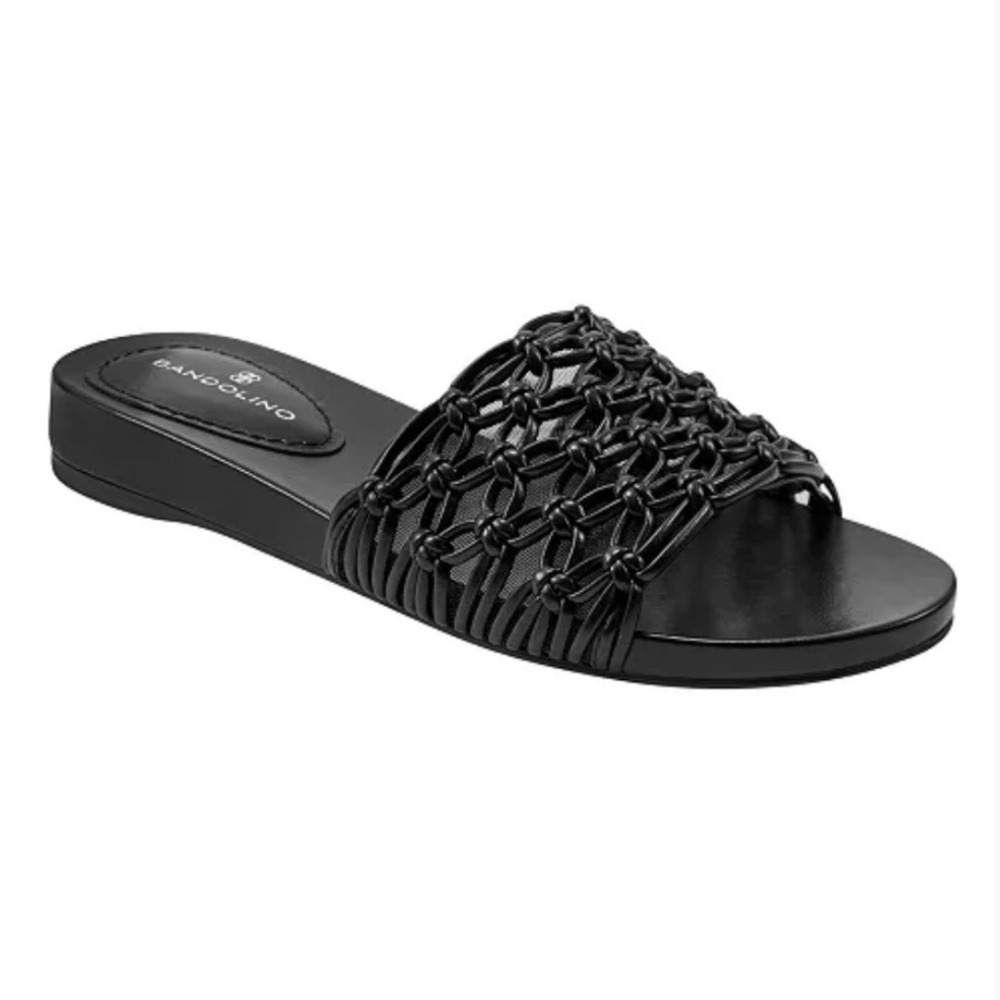 Bandolino Melly Knotted Upper Flat Slide Sandals Black Size 10 - Picture 2 of 2
